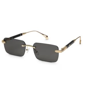 Alternative view of Black UV Protection Rectangle Rimless Casual Sunglass - ICE-S2660-C2 (36)