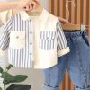 Blue Cotton Full Sleeves Shirt With Jeans