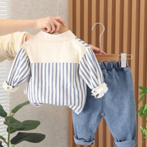 Alternative view of Blue Cotton Full Sleeves Shirt With Jeans