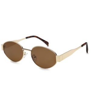 Alternative view of Brown UV Protection Oval Full Rim Casual Women Sunglass - VS 2301-Gold-BRN (40)