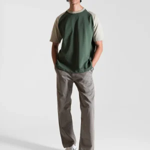 Heavy Relaxed Raglan T-shirt — Green & Khaki