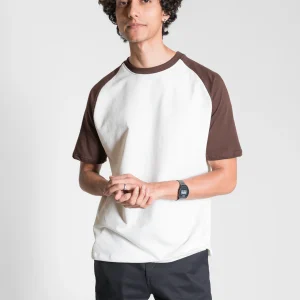 Alternative view of Heavy Relaxed Raglan T-shirt — Dark Brown & White