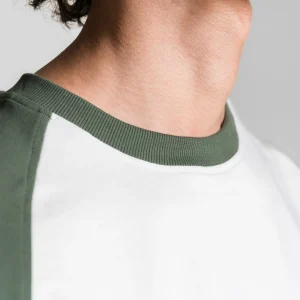 Alternative view of Heavy Relaxed Raglan T-shirt — Green & White