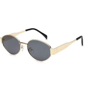 Alternative view of Grey UV Protection Oval Full Rim Casual Women Sunglass - VS 2301-Gold Grey (40)