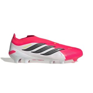 Men Pink PREDATOR LEAGUE Laceless Firm Ground Football Shoes