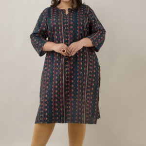 Women Plus Size Floral Printed Straight Kurta