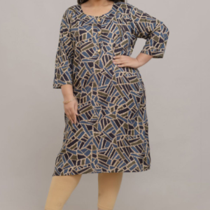 Women Plus Size Printed Straight Kurta