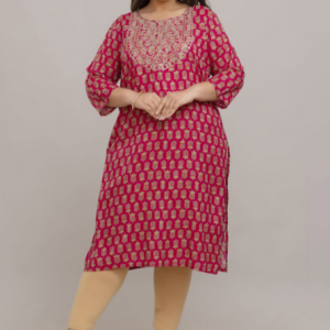Women Plus Size Printed Straight Kurta